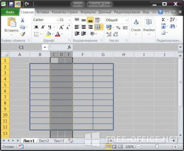 Изменение ширины колонки в Excel