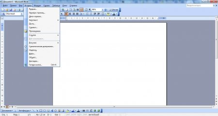 Интерфейс Microsoft Word 2003 - рис.1
