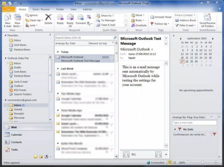 Интерфейс Microsoft Outlook 2010 - рис.4