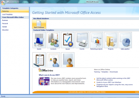 Интерфейс Microsoft Access 2007 - рис.1