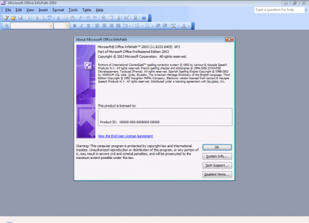 Интерфейс Microsoft InfoPath 2003 - рис.1