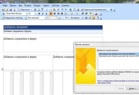 Интерфейс Microsoft InfoPath 2007 - рис.4
