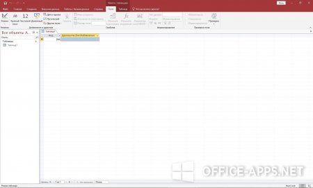 Access web browser. MS access Интерфейс. Microsoft access 2016 Интерфейс русский.